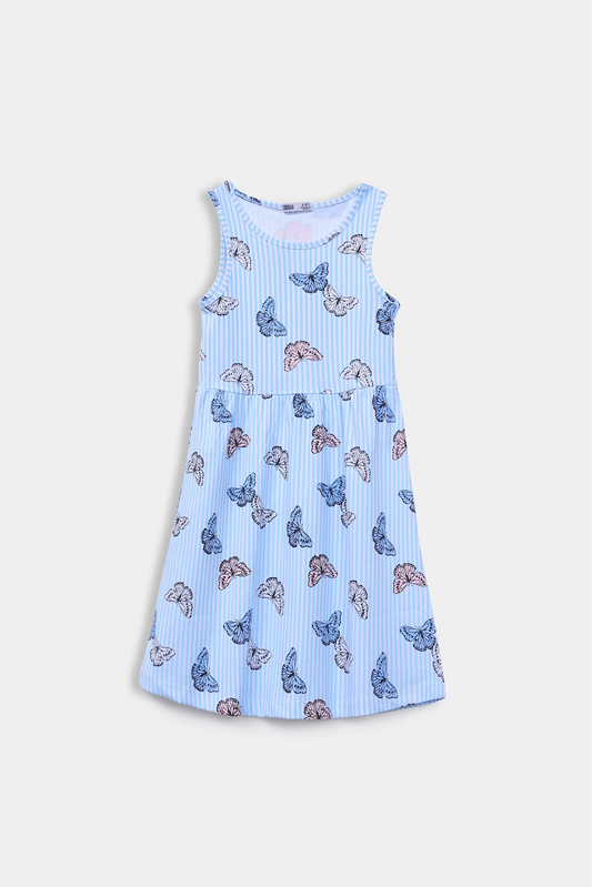 Butterfly Printed Dress - Cougar Clothing