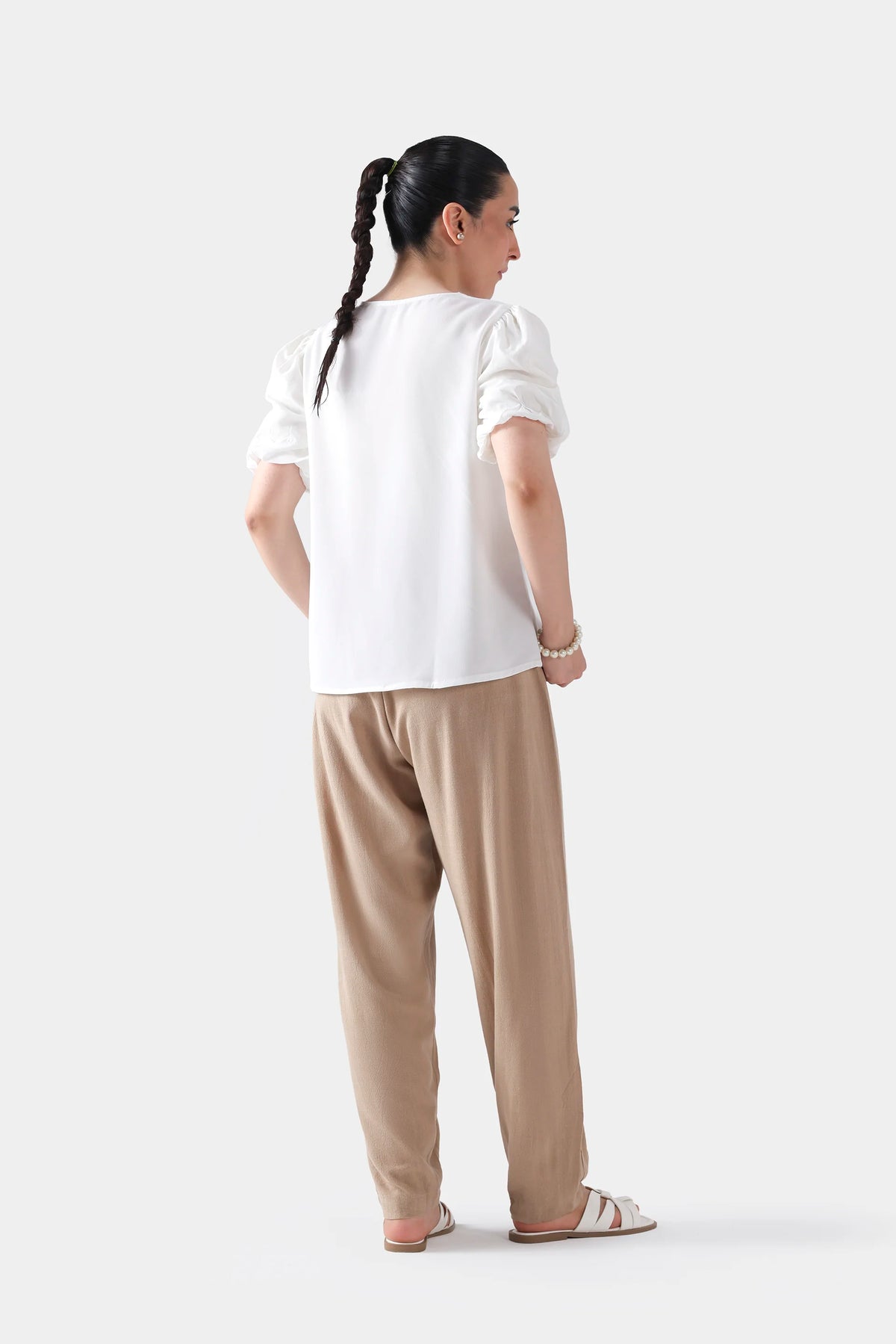 Embroidered Pull Sleeve Top - Cougar Clothing