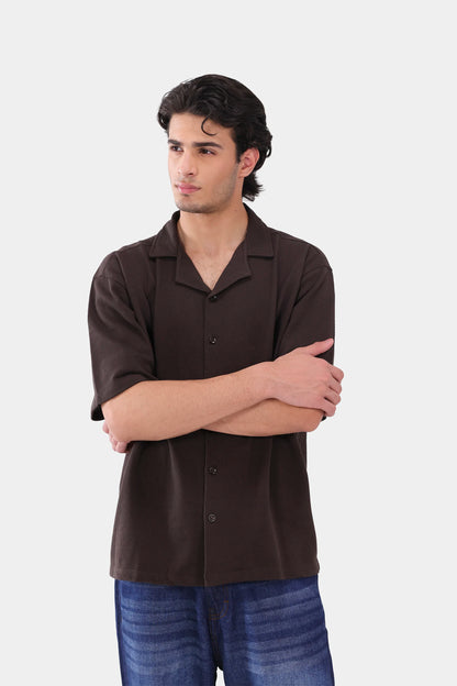 Popcorn Knit Boxy Shirt - Cougar Clothing