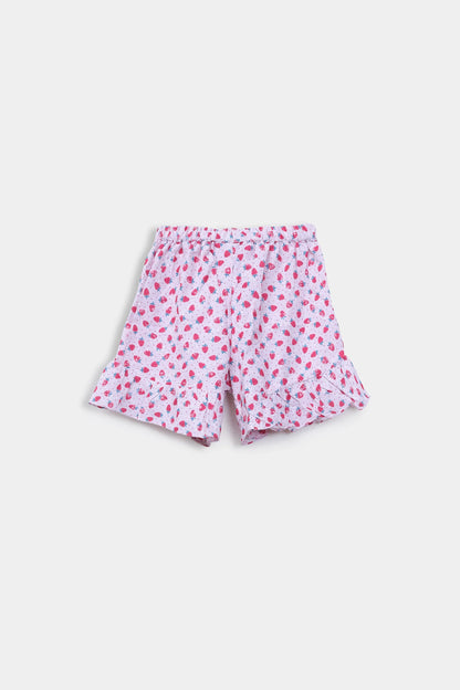 Printed Ruffled Shorts - Cougar Clothing
