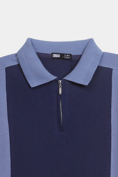 Quarter Zip Paneled Polo - Cougar Clothing