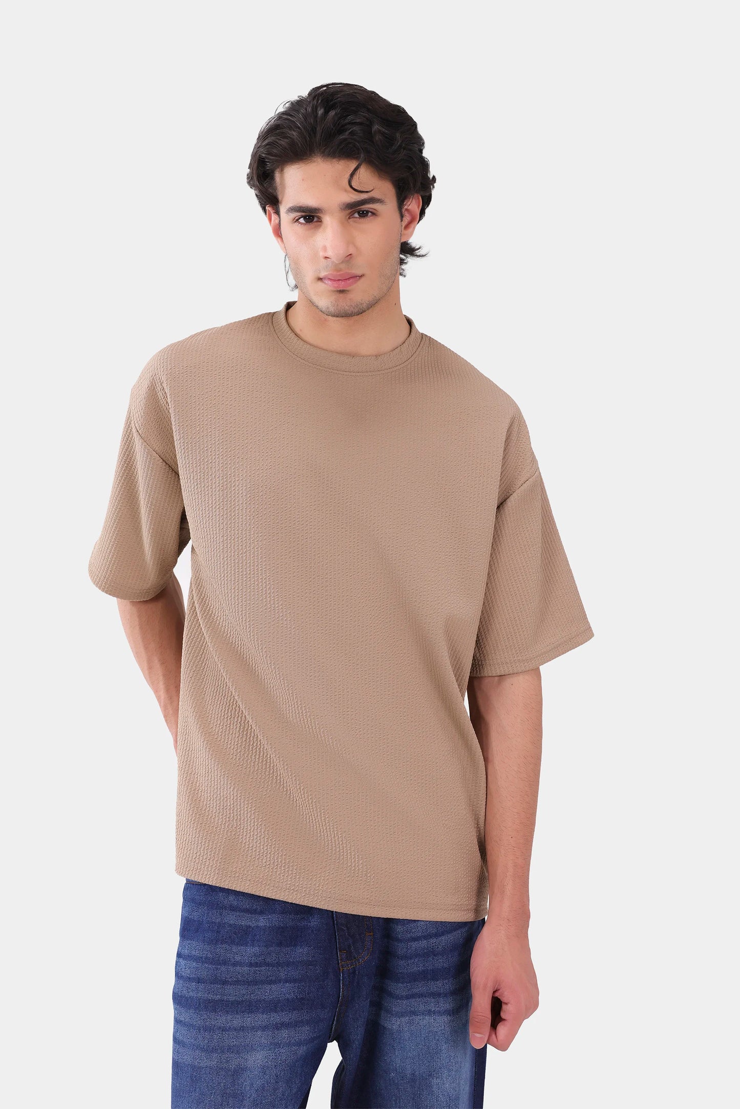 Oversized Seersucker T-Shirt - Cougar Clothing