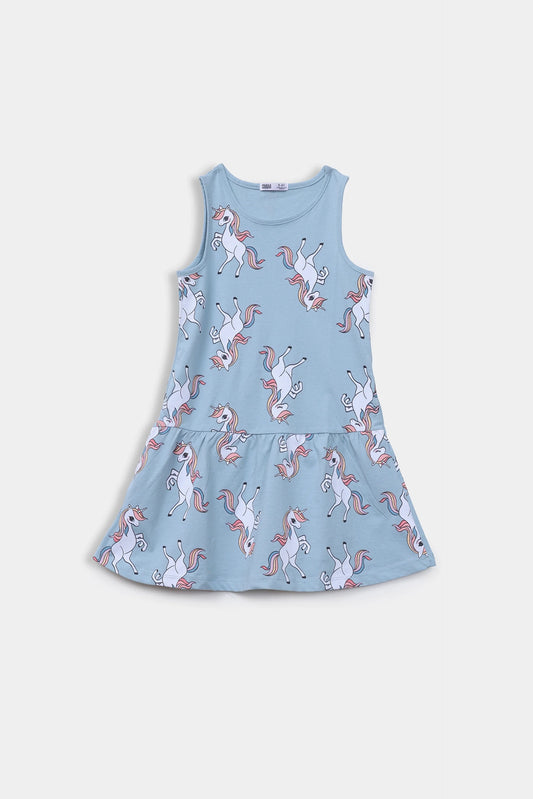 Unicorn Printed Dress - Cougar Clothing