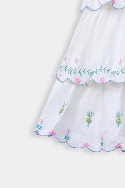 Embroidered Tiered Dress - Cougar Clothing