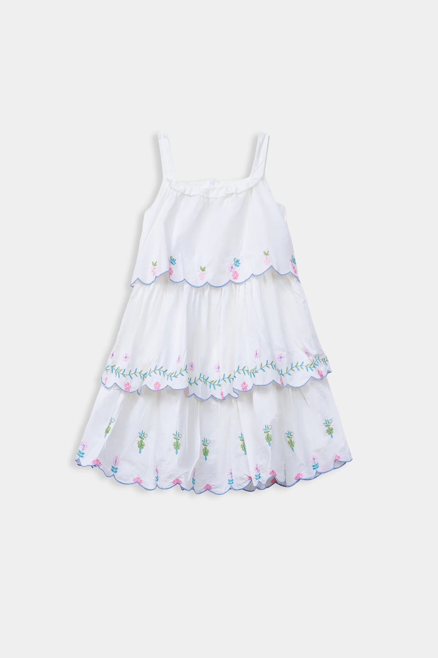 Embroidered Tiered Dress - Cougar Clothing