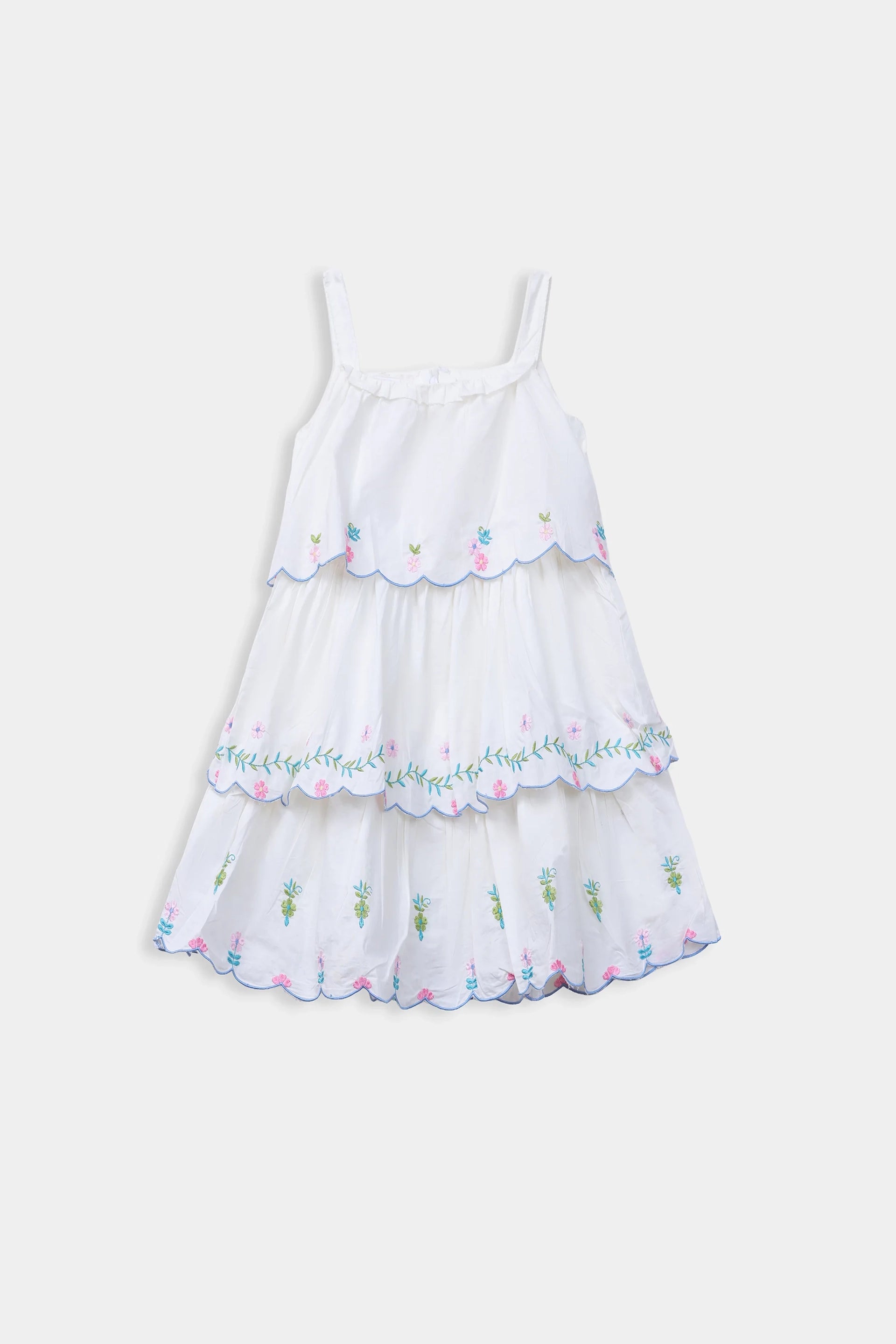 Embroidered Tiered Dress - Cougar Clothing
