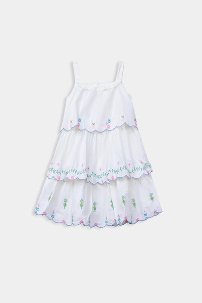 Embroidered Tiered Dress - Cougar Clothing