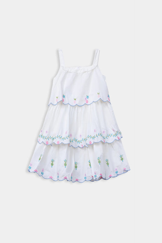 Embroidered Tiered Dress - Cougar Clothing