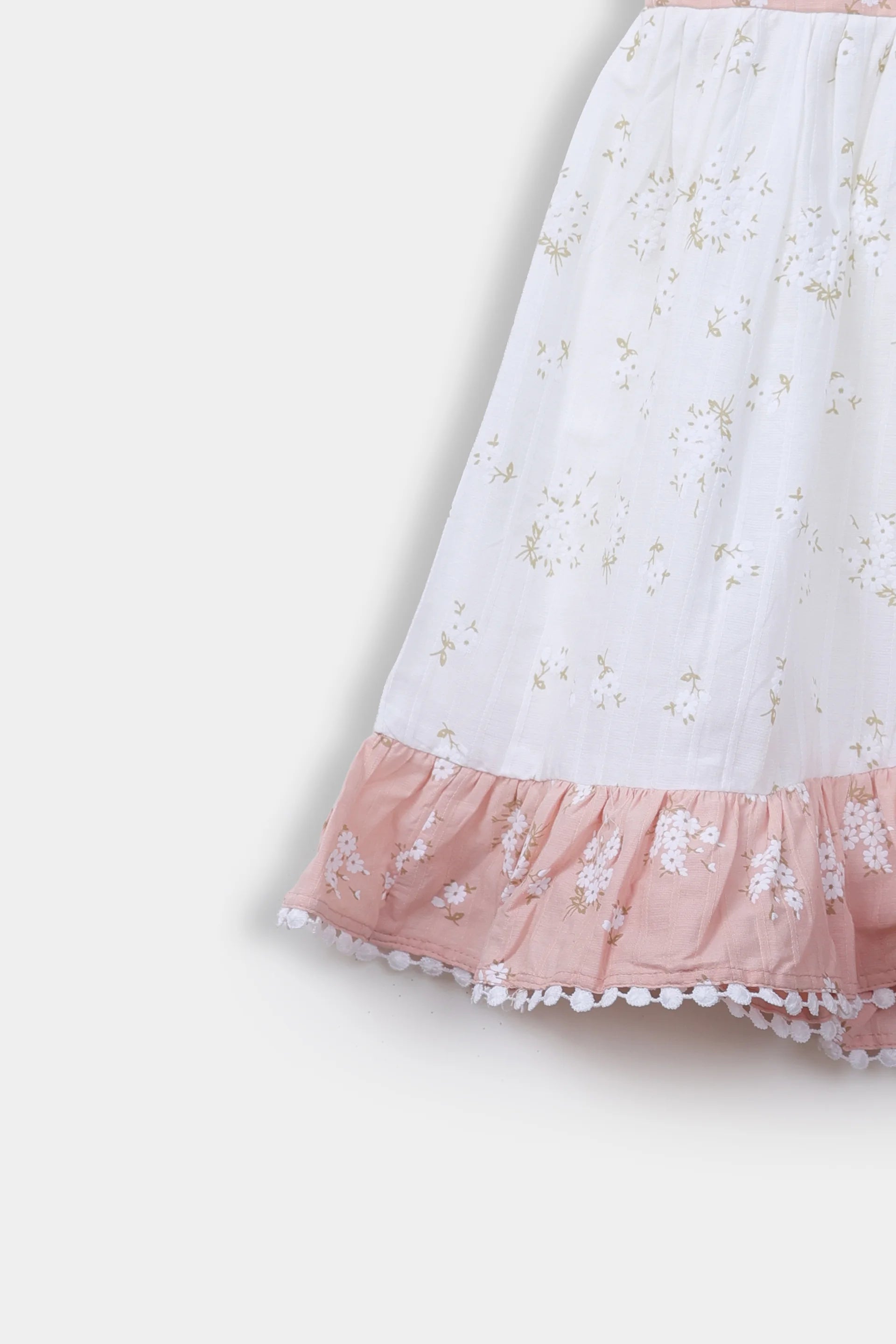 Floral Printed Dress With Front Frill - Cougar Clothing
