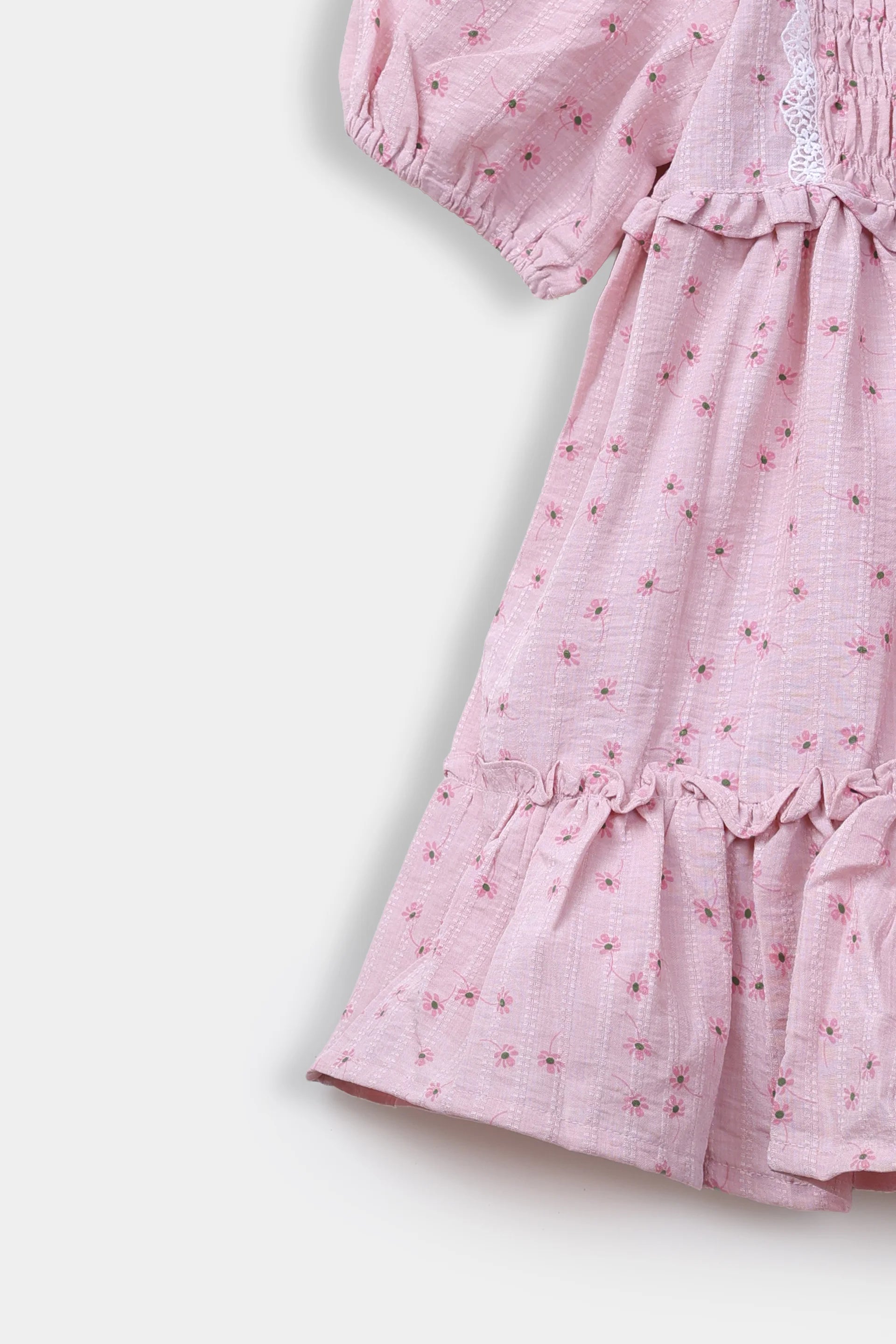 Floral Printed Smocked Dress - Cougar Clothing