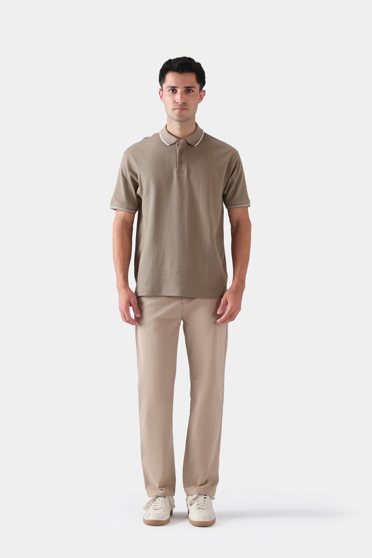Ribbed Knit Tipping Polo - Cougar Clothing