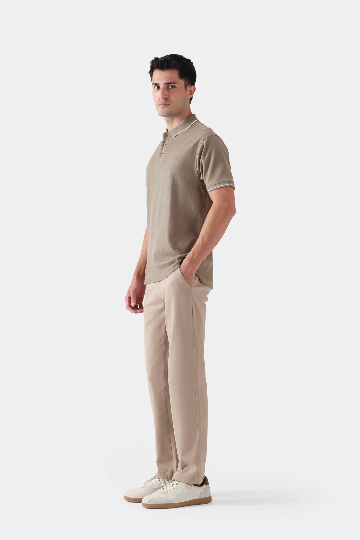 Ribbed Knit Tipping Polo - Cougar Clothing