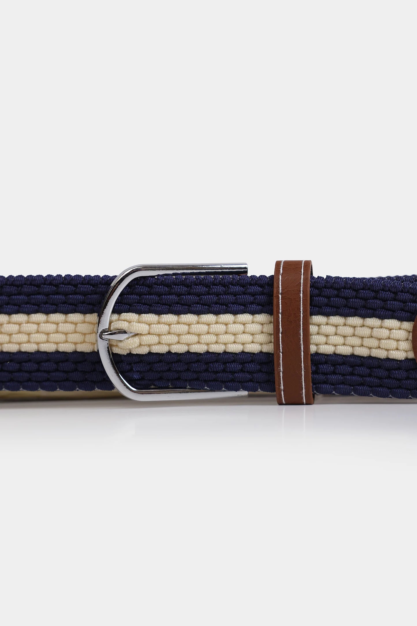 Braided Canvas Belt With Leather Trim - Cougar Clothing