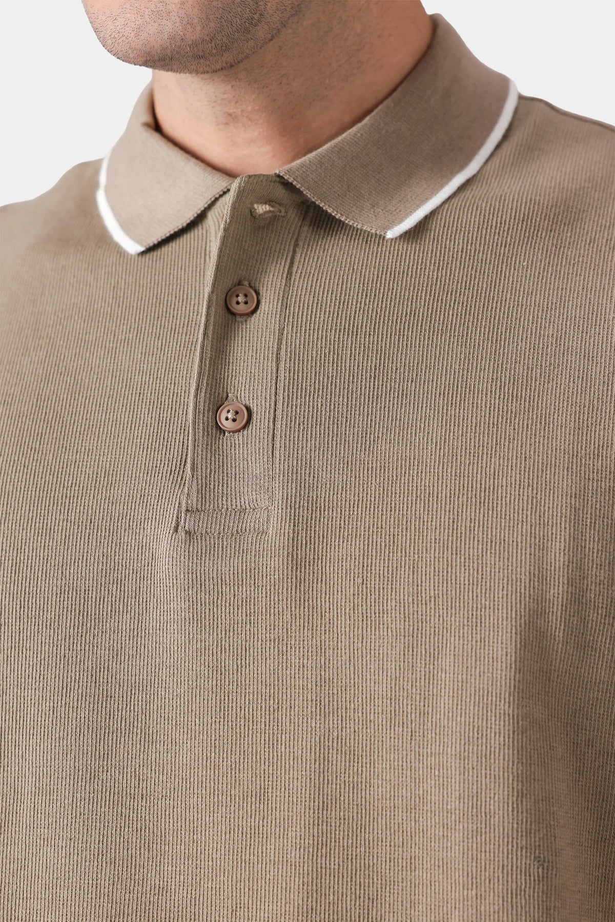 Ribbed Knit Tipping Polo - Cougar Clothing