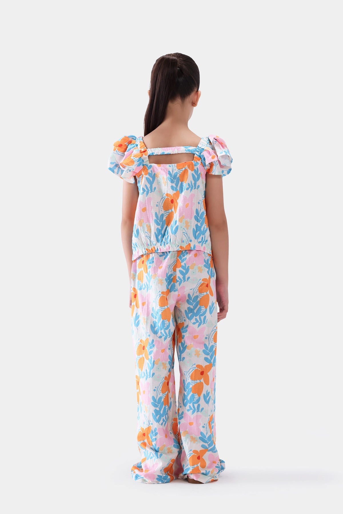 Printed Top With Ruffle Sleeves - Cougar Clothing