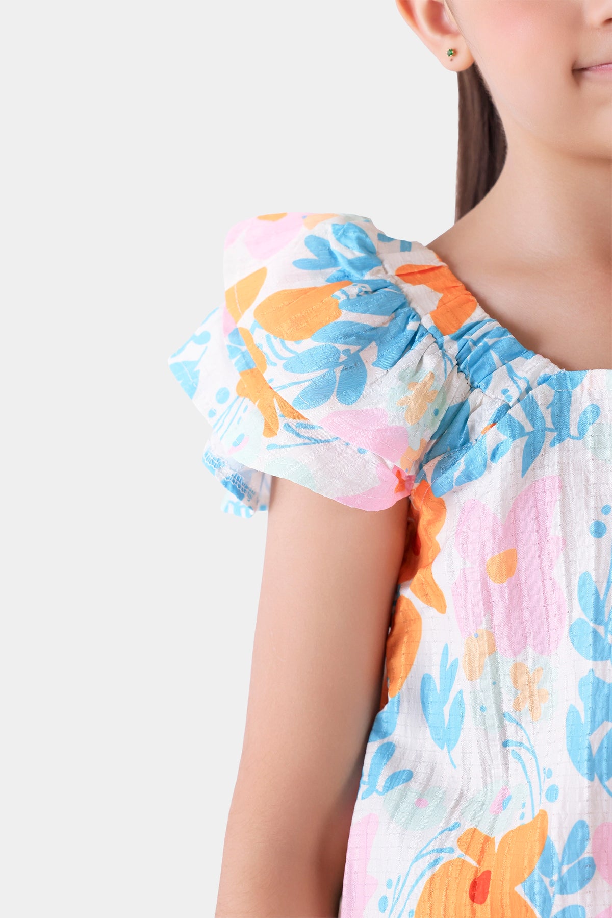 Printed Top With Ruffle Sleeves - Cougar Clothing