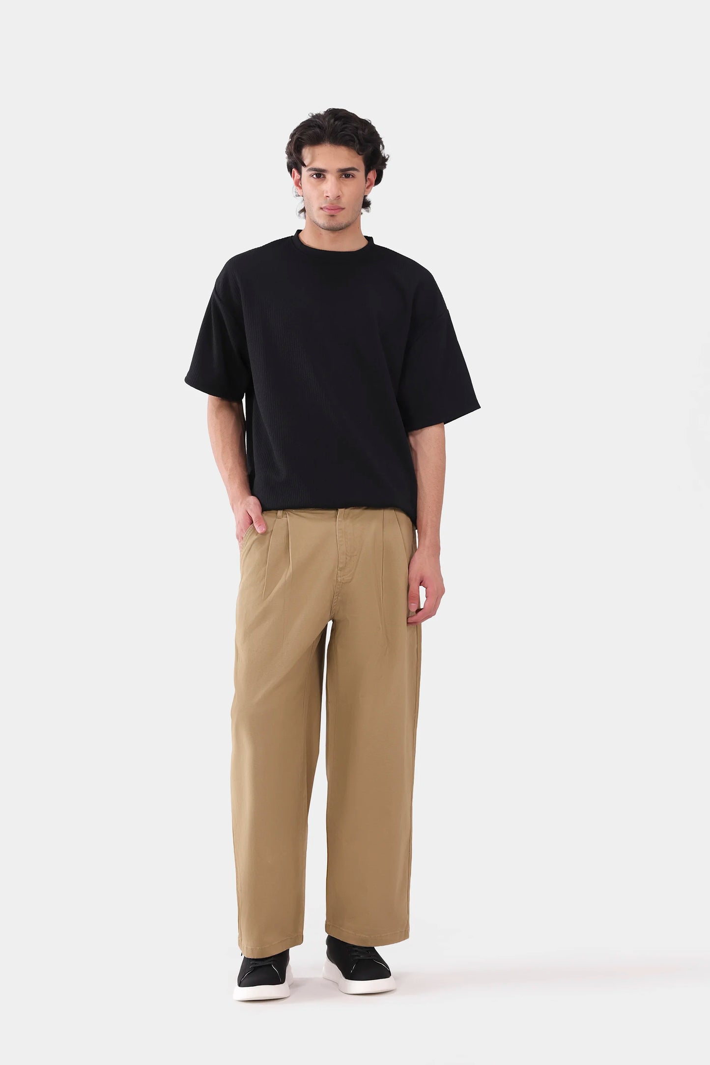 Wide Leg Pleated Trousers - Cougar Clothing