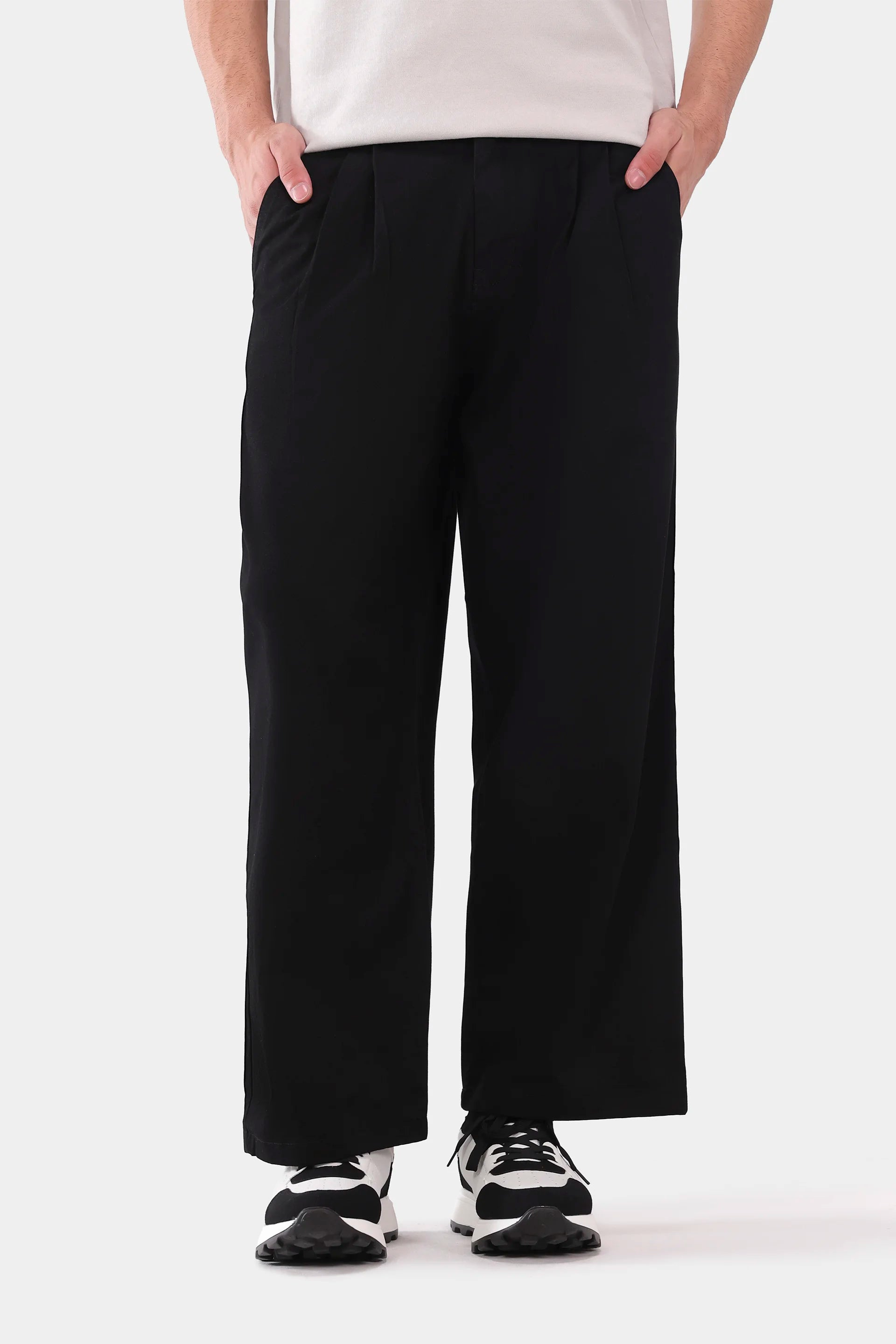 Wide Leg Pleated Trousers - Cougar Clothing