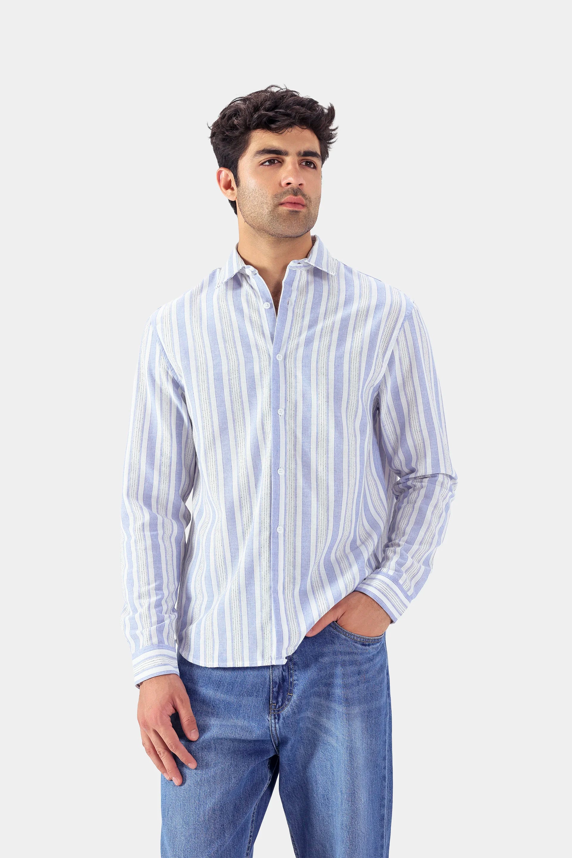Jacquard Striped Shirt - Cougar Clothing