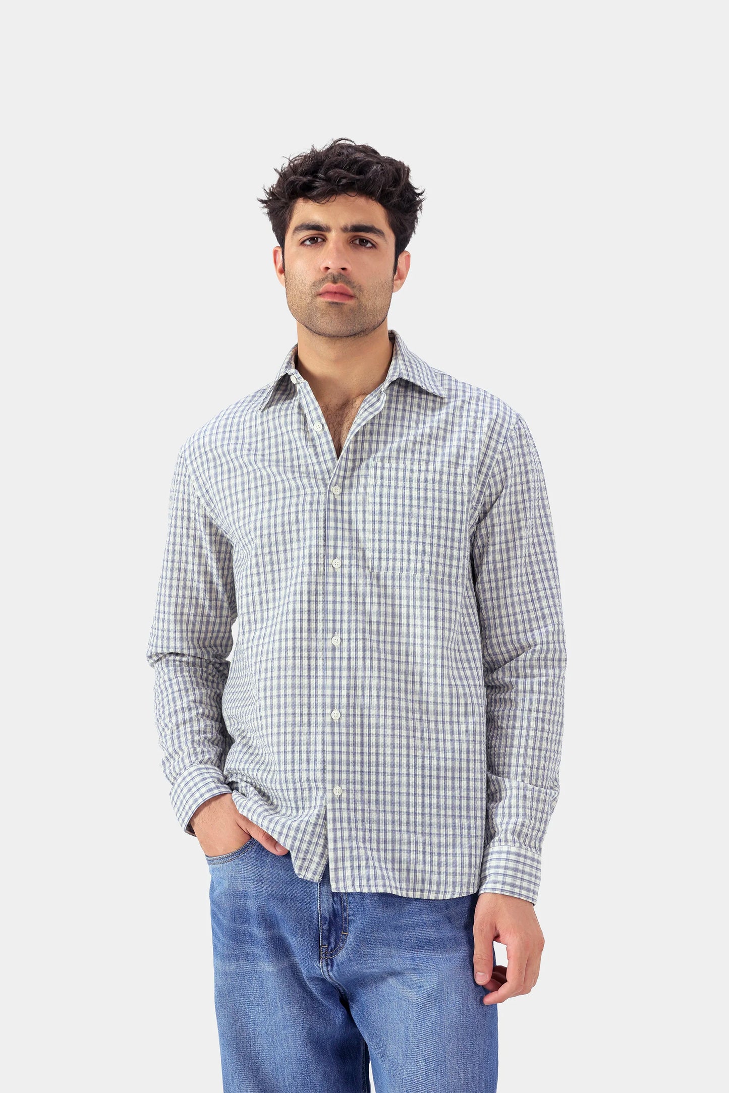 Textured Check Shirt - Cougar Clothing