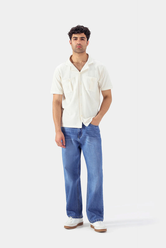 Boxy Popcorn-Knit Shirt - Cougar Clothing