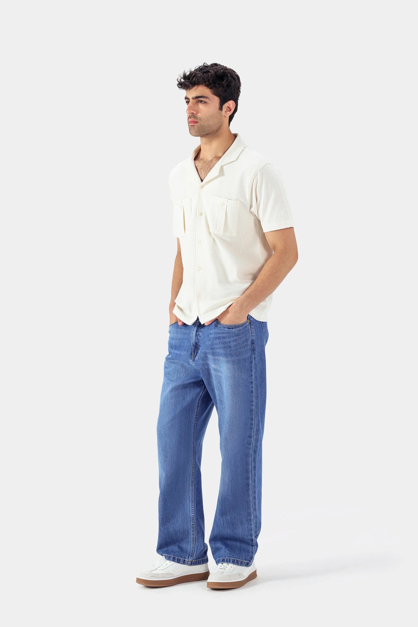 Boxy Popcorn-Knit Shirt - Cougar Clothing