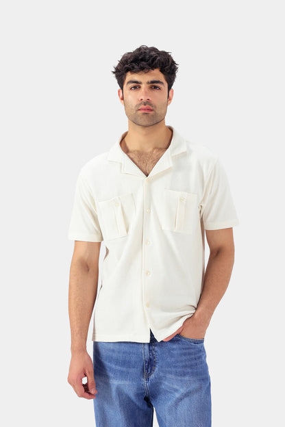 Boxy Popcorn-Knit Shirt - Cougar Clothing
