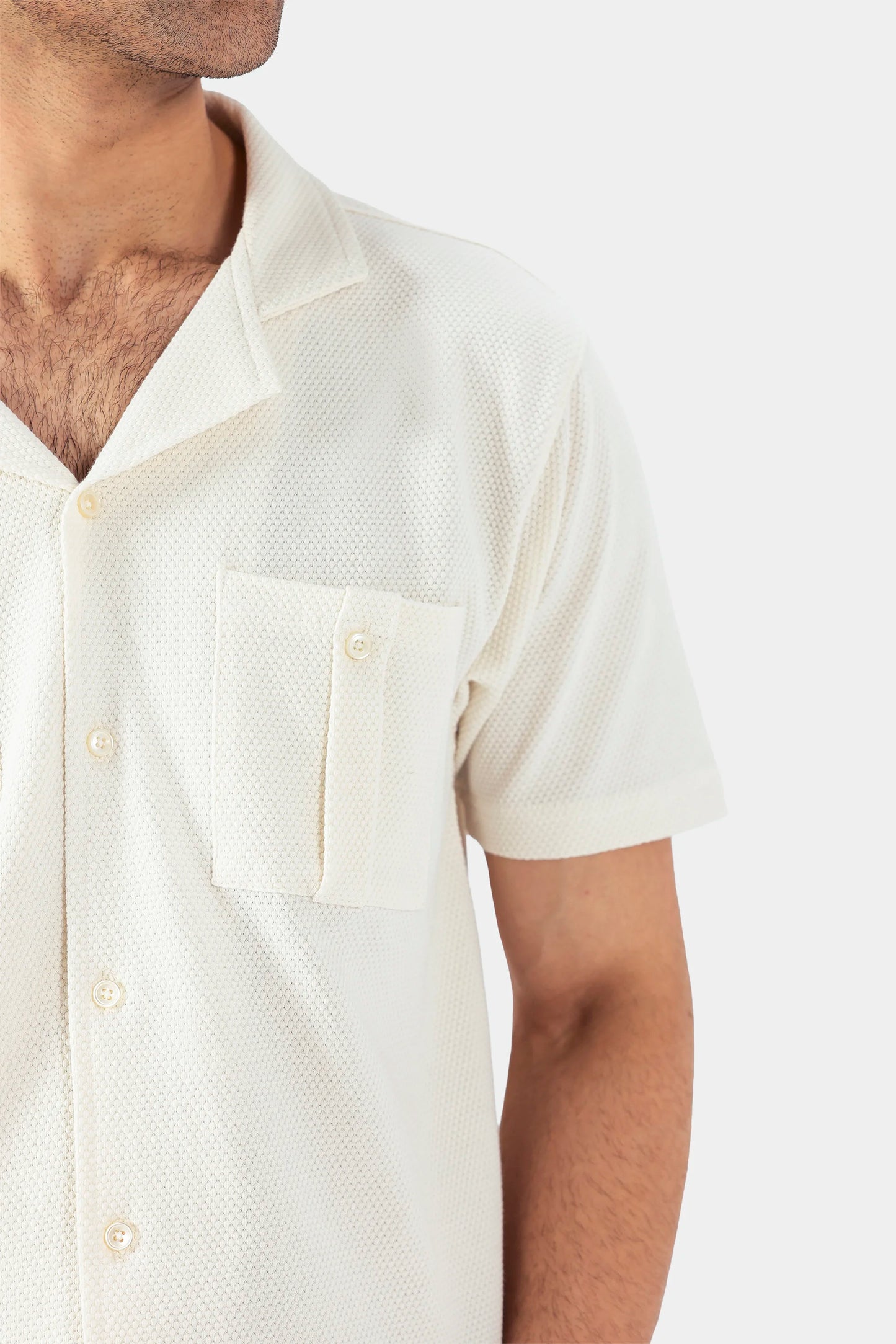 Boxy Popcorn-Knit Shirt - Cougar Clothing