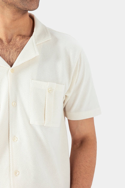 Boxy Popcorn-Knit Shirt - Cougar Clothing