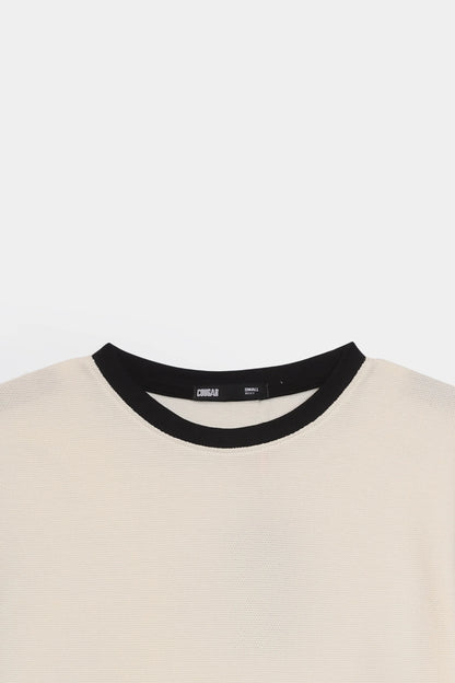 Boxy Contrast Trimmed T-Shirt - Cougar Clothing