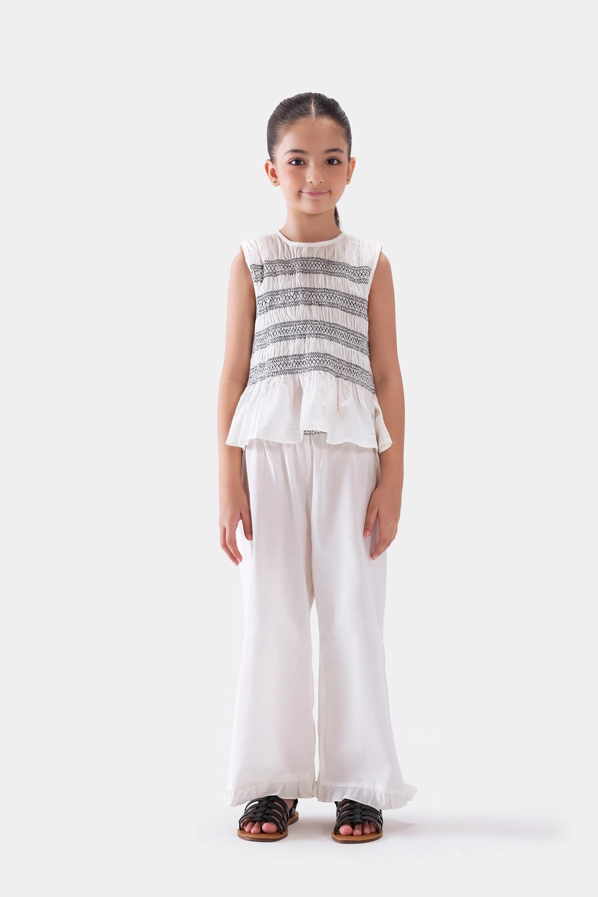 Embroidered Ruffle Trousers - Cougar Clothing