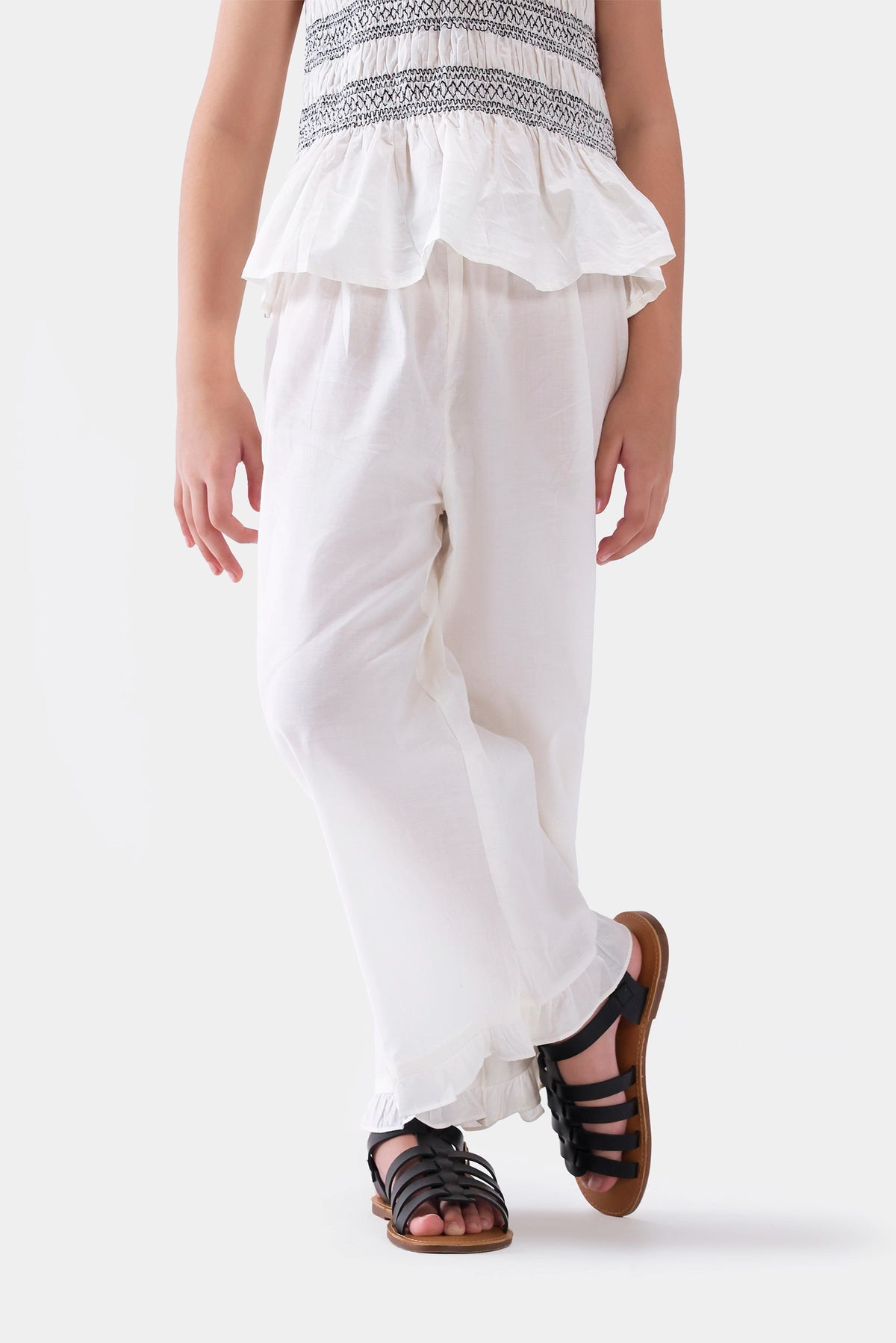 Embroidered Ruffle Trousers - Cougar Clothing