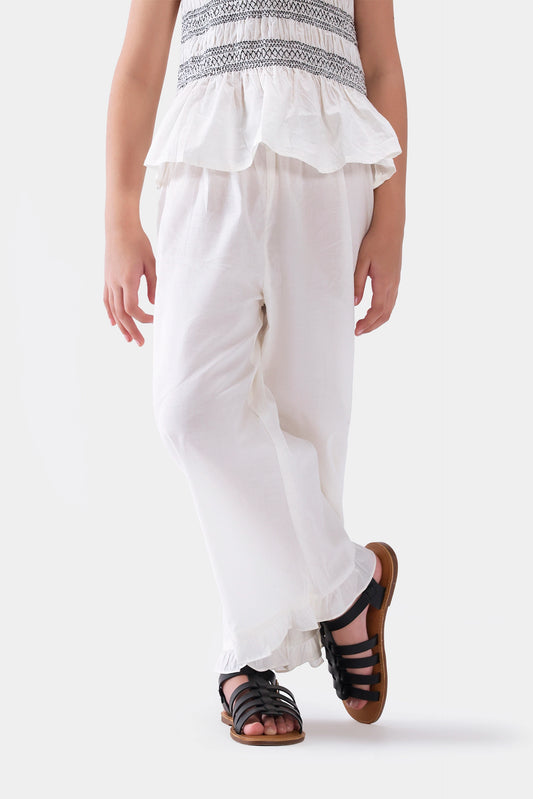 Embroidered Ruffle Trousers - Cougar Clothing