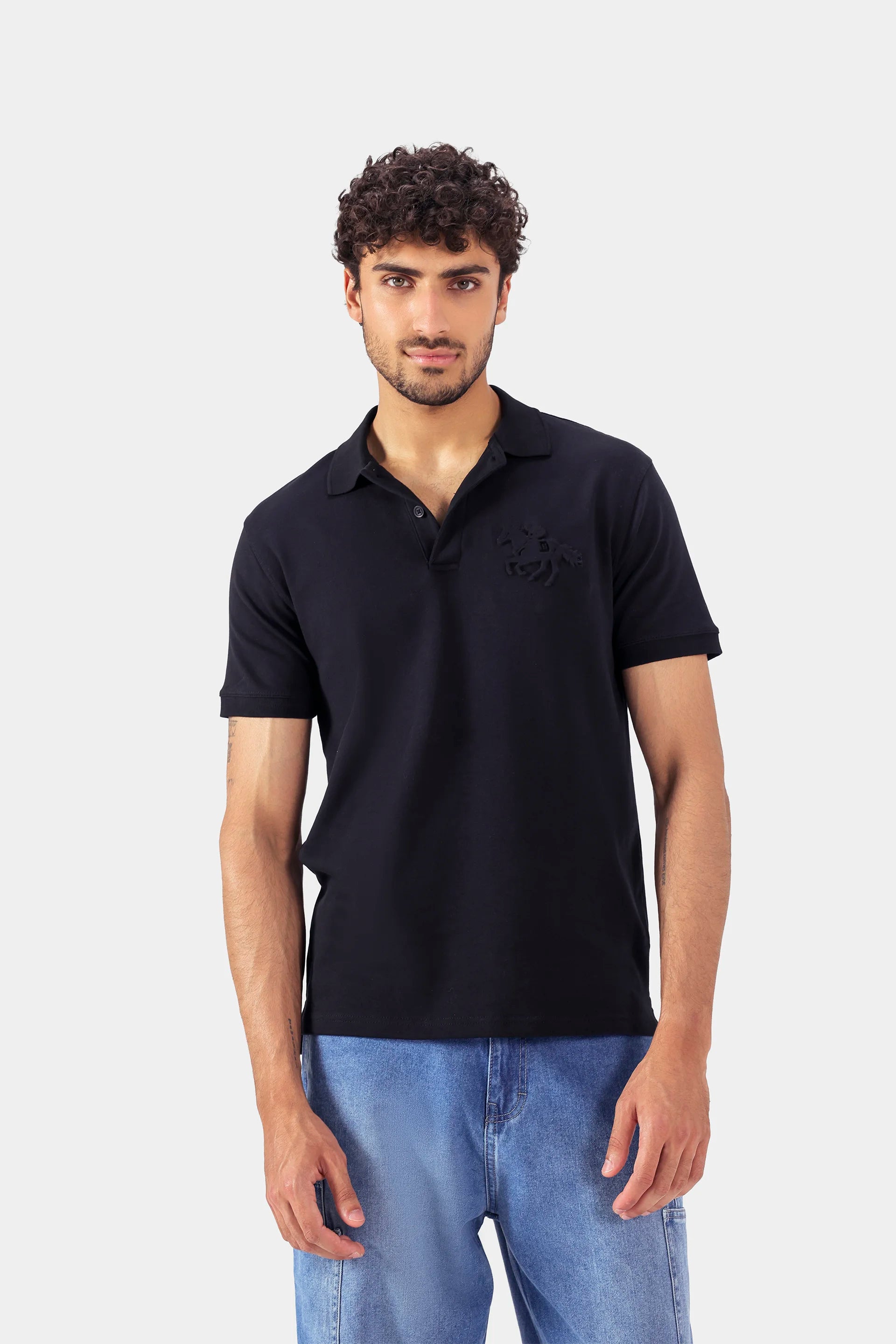 Tonal Embossed Polo - Cougar Clothing