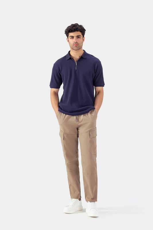 Quarter Zip Textured Polo - Cougar Clothing