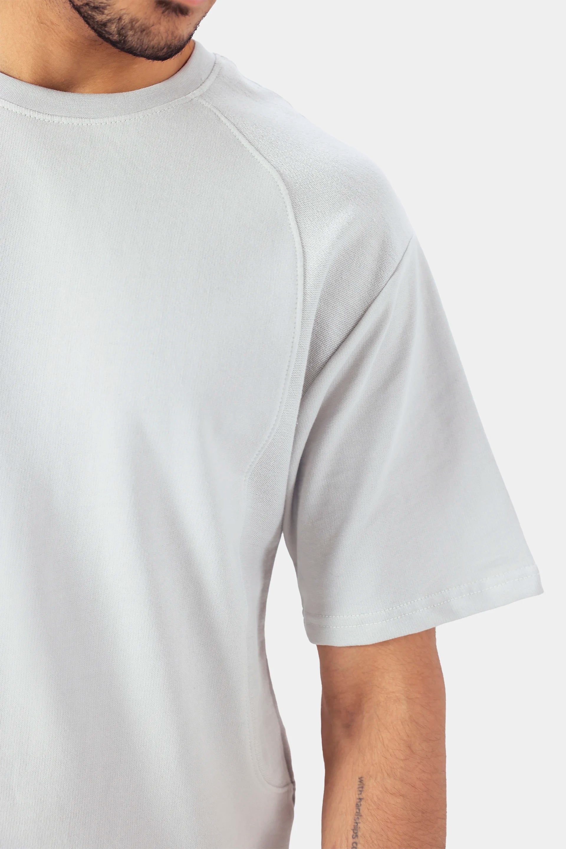 Relaxed T-Shirt With Textured Panels - Cougar Clothing