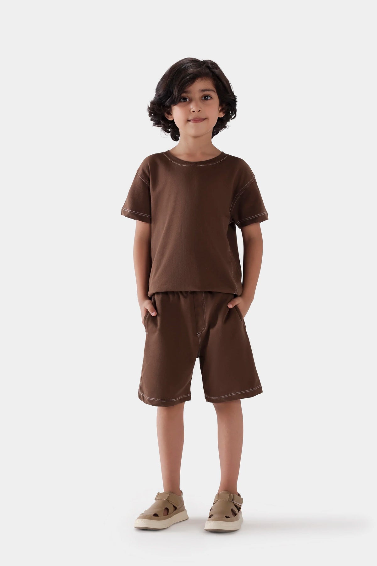 Contrast-Stitch Shorts - Cougar Clothing