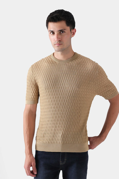 Textured Knit T-Shirt - Cougar Clothing