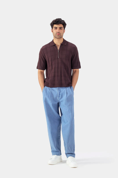 Square Knit Polo - Cougar Clothing