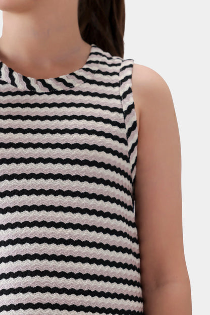 Sleeveless Striped Knitted Top - Cougar Clothing