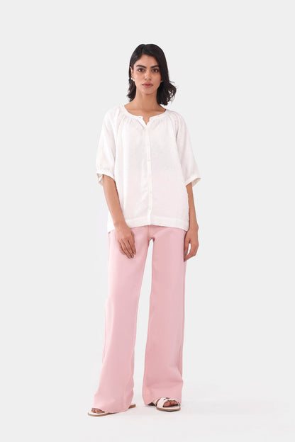 Top With Puff Sleeves - Cougar Clothing