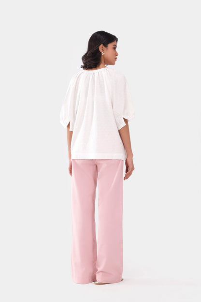 Top With Puff Sleeves - Cougar Clothing