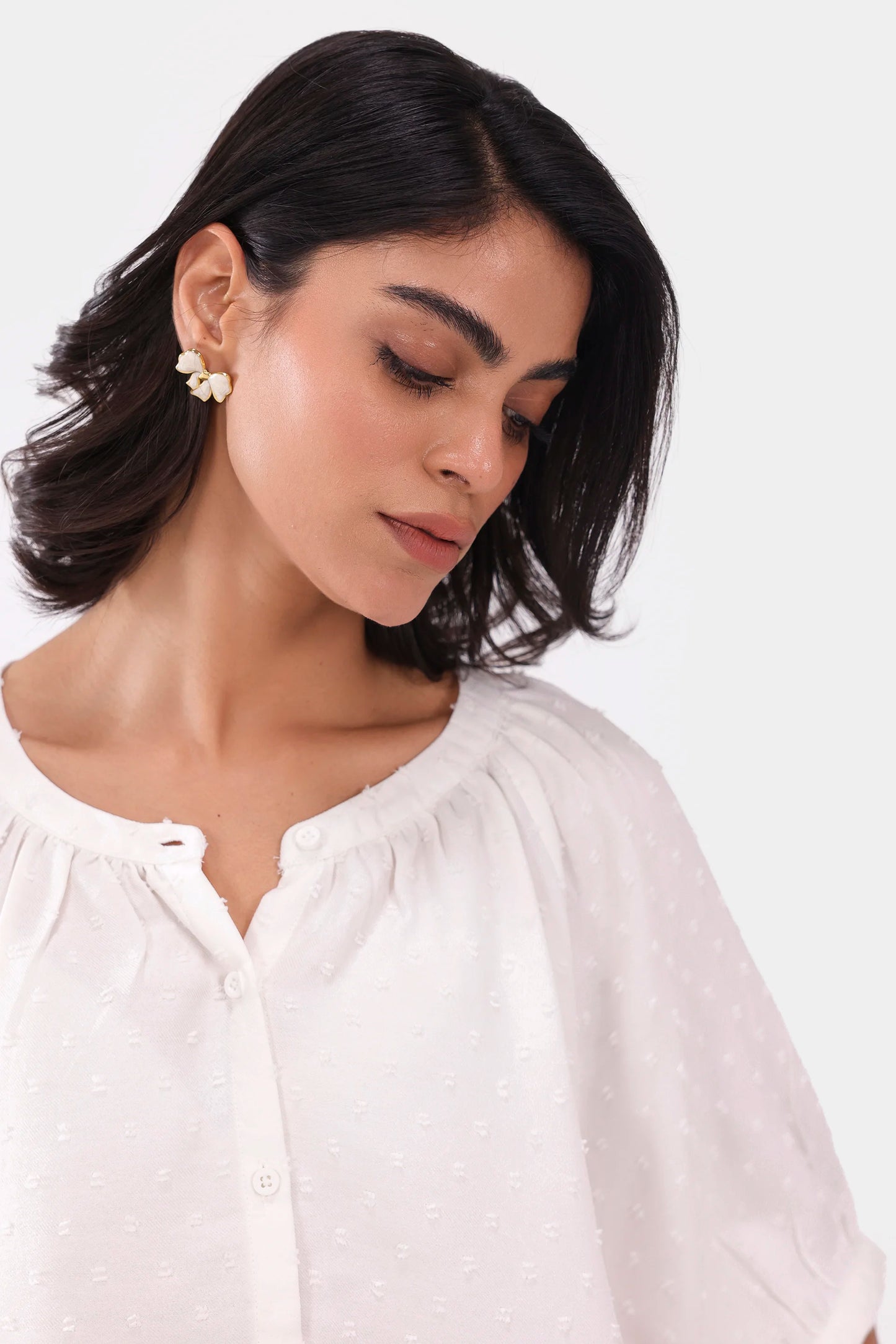 Top With Puff Sleeves - Cougar Clothing