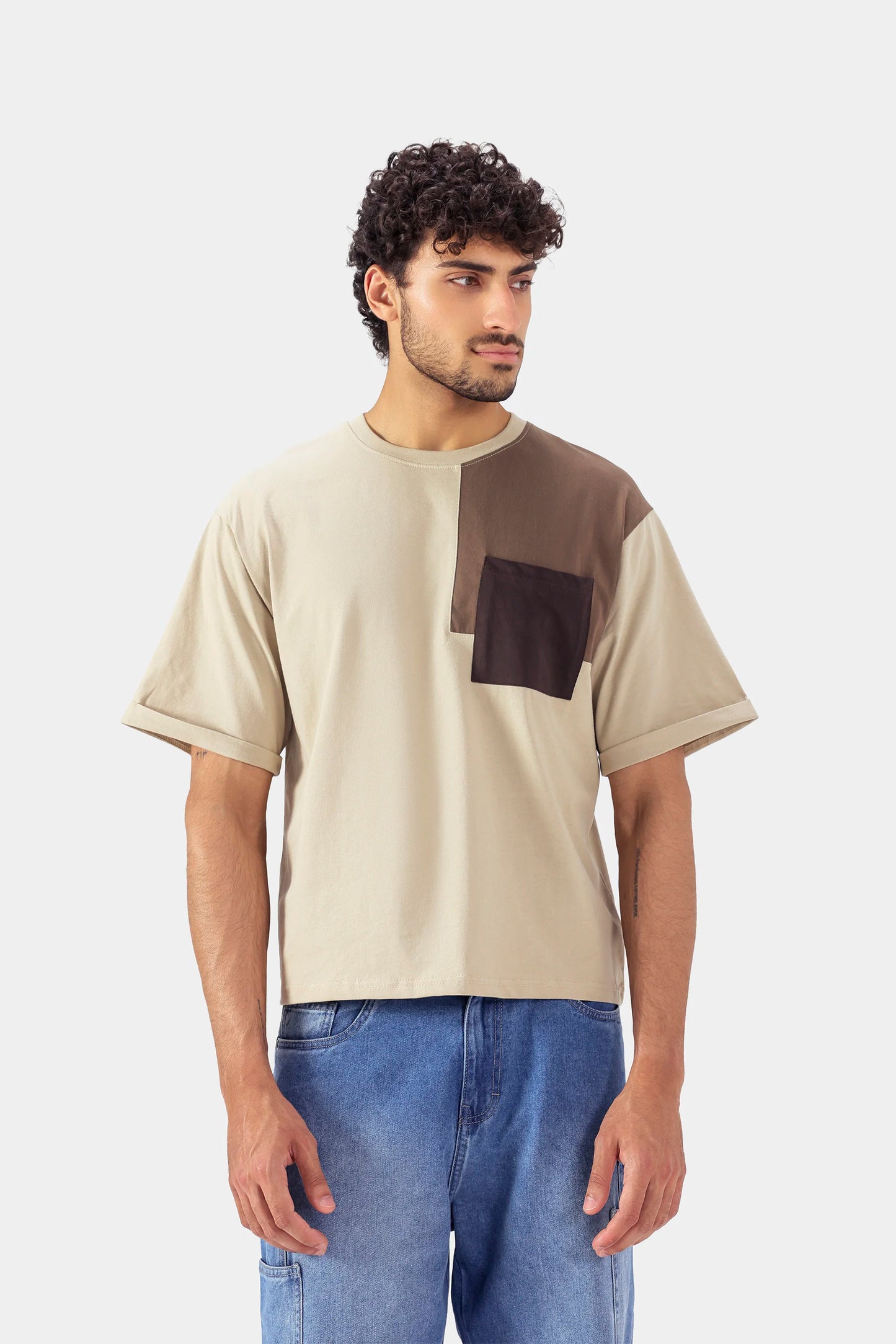 Tee With Contrast Patch Pocket - Cougar Clothing