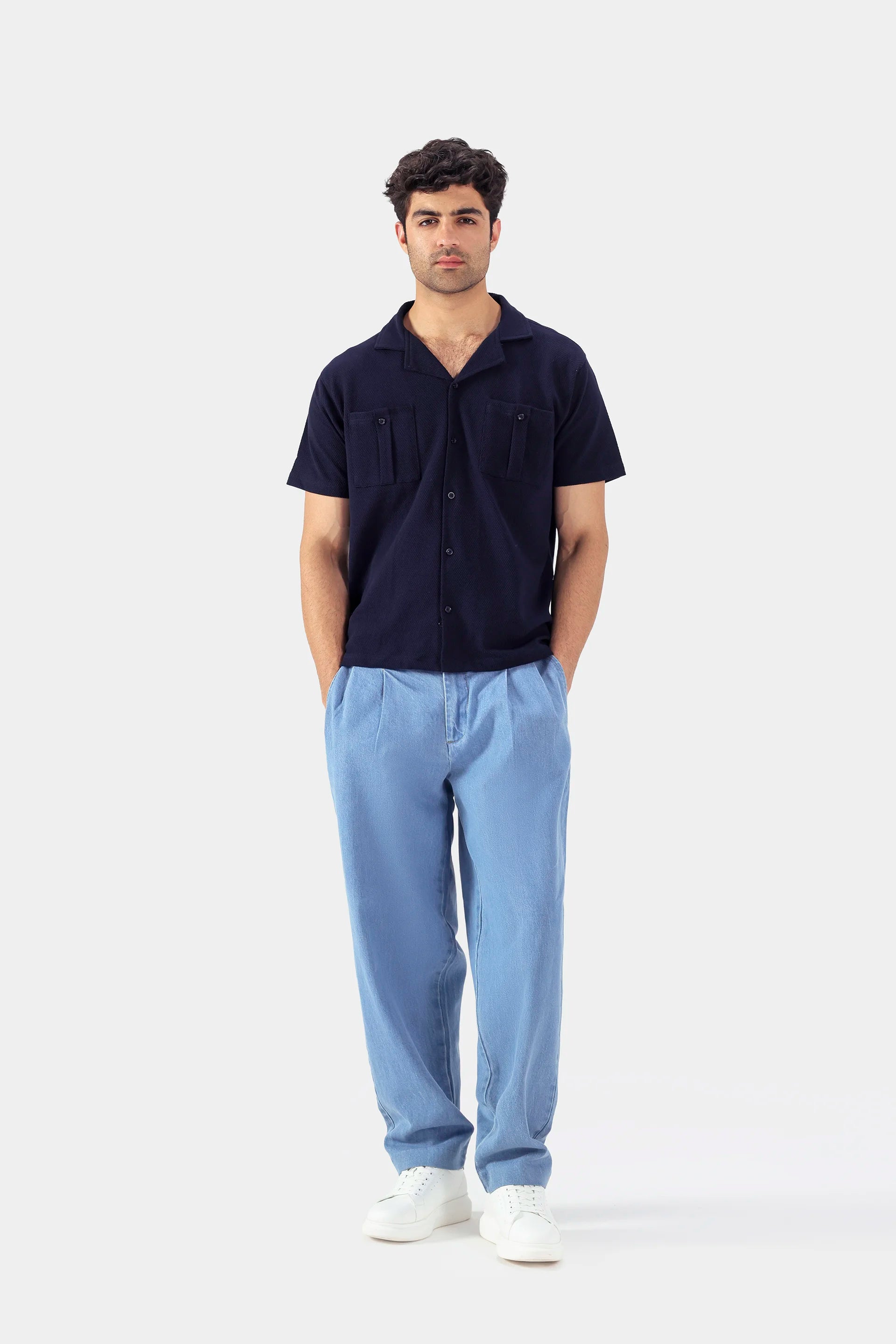 Boxy Popcorn-Knit Shirt - Cougar Clothing