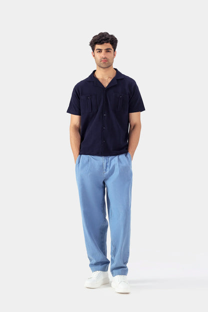 Boxy Popcorn-Knit Shirt - Cougar Clothing