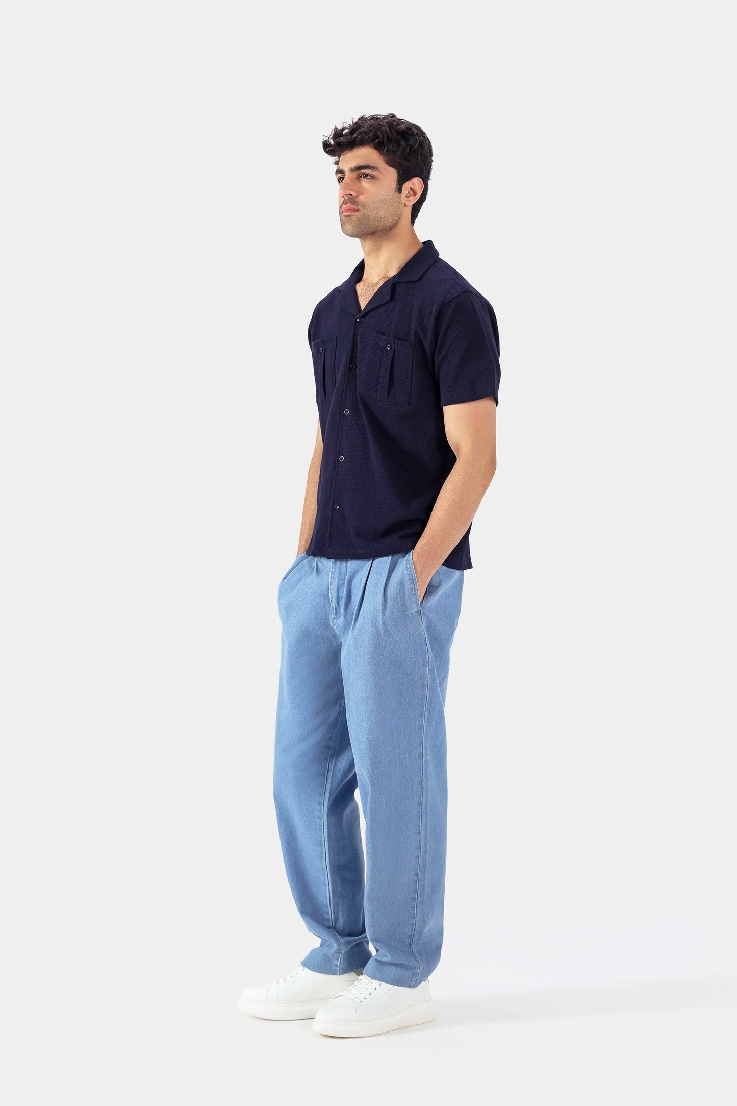 Boxy Popcorn-Knit Shirt - Cougar Clothing
