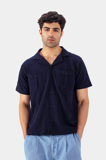 Boxy Popcorn-Knit Shirt - Cougar Clothing