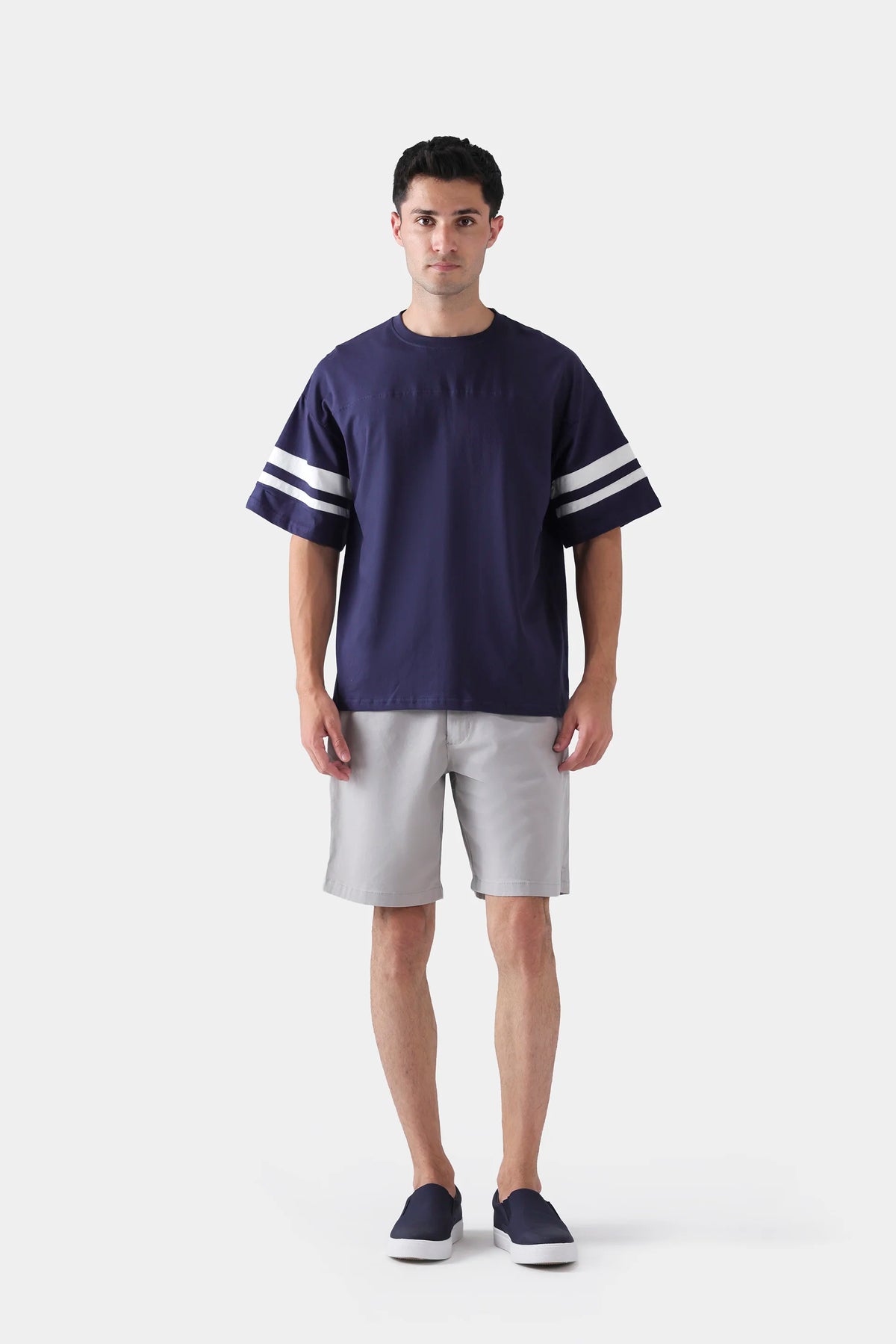 Oversized Striped Sleeves T-Shirt - Cougar Clothing
