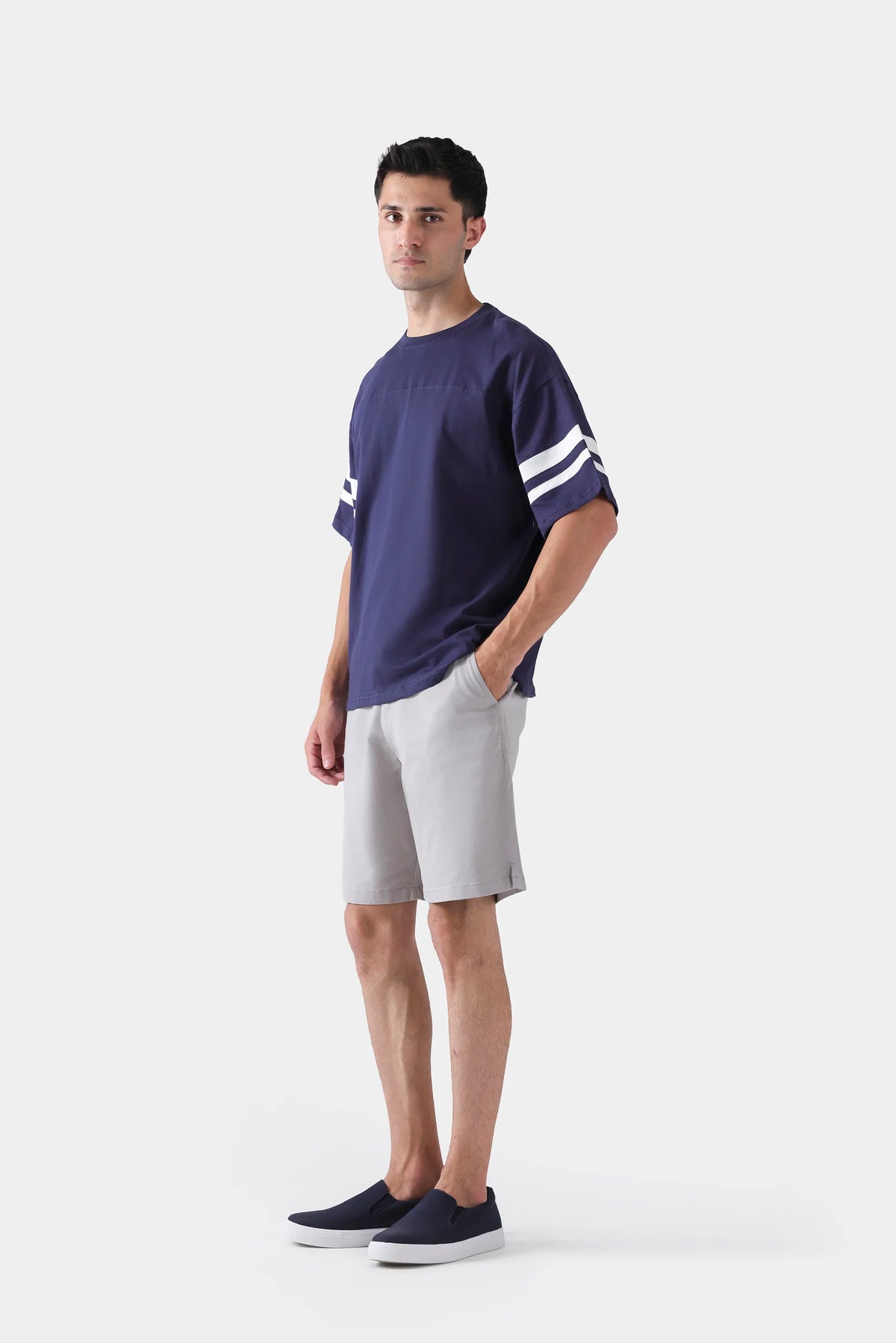Oversized Striped Sleeves T-Shirt - Cougar Clothing